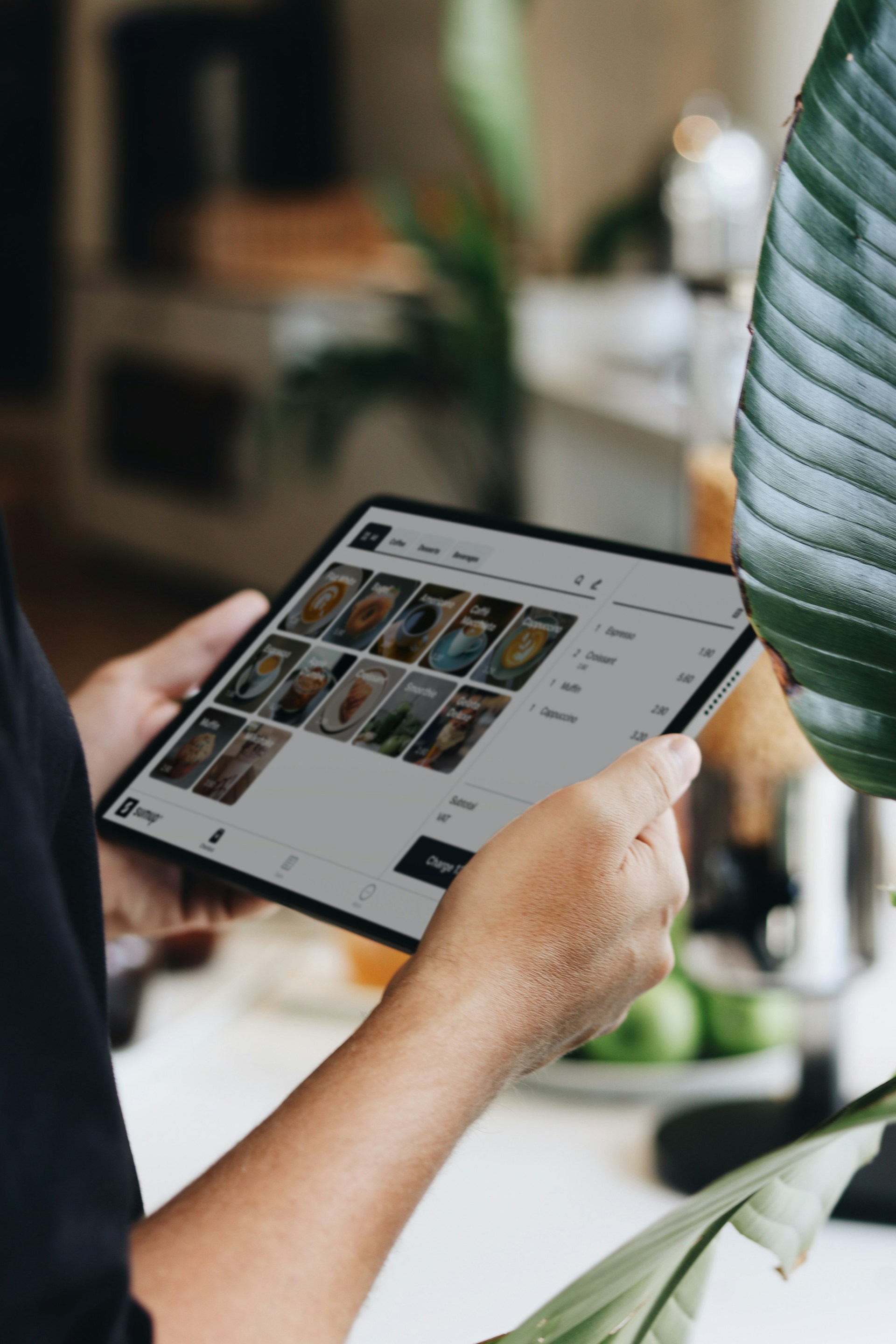 Digital menu design process on computer screen