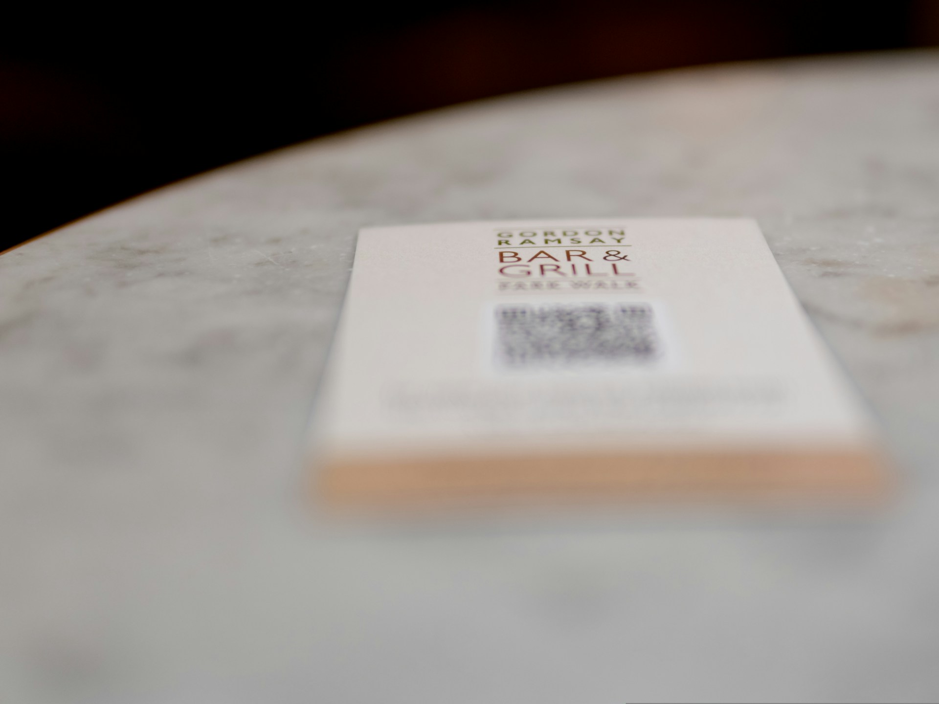 QR code menu being scanned
